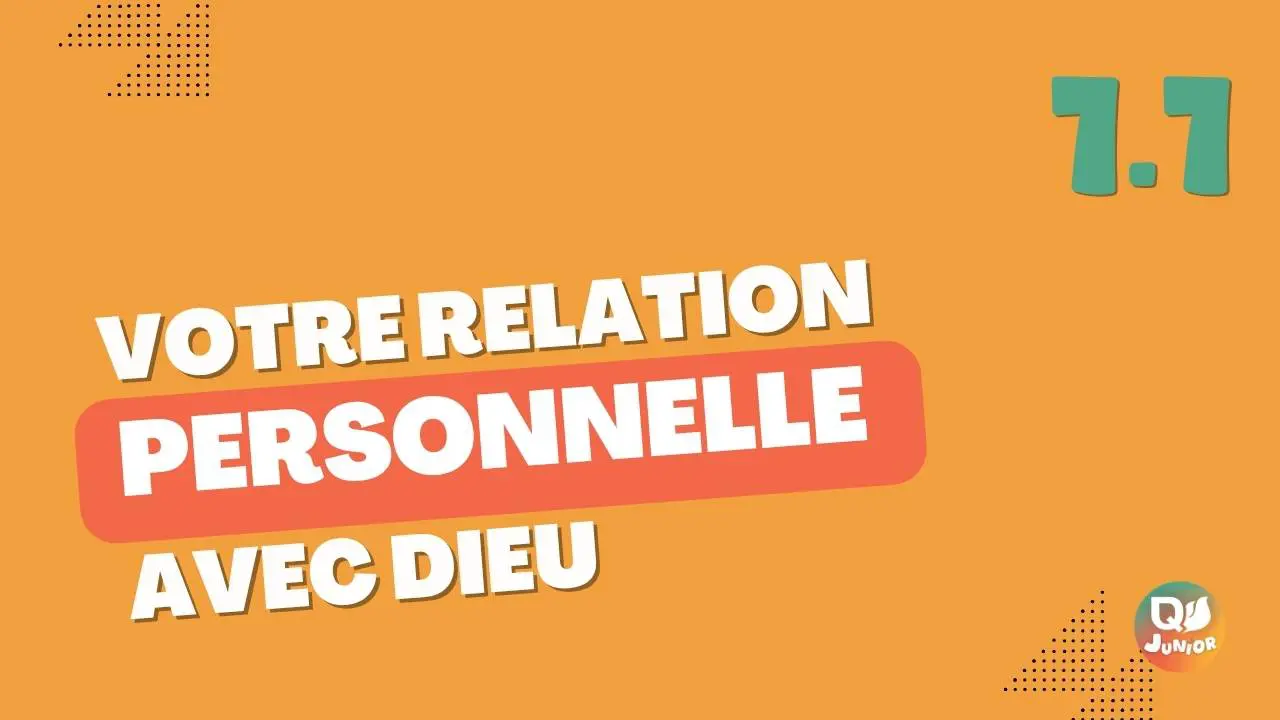 1.1 Relation personnelle avec Dieu 1.1 Relation personnelle avec Dieu